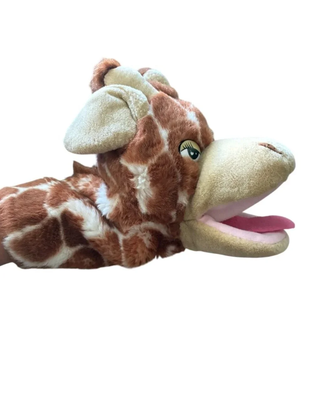 A&A Plush Giraffe Hand Puppet‎ Soft Brown & Beige Polyester Toy 12